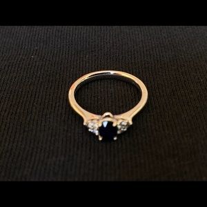 Ladies Ring Sapphire/Diamond 18k White Gold Offers